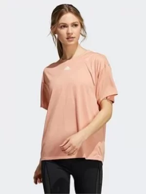 Image of adidas Training 3-stripes Aeroready T-Shirt, Pink Size M Women