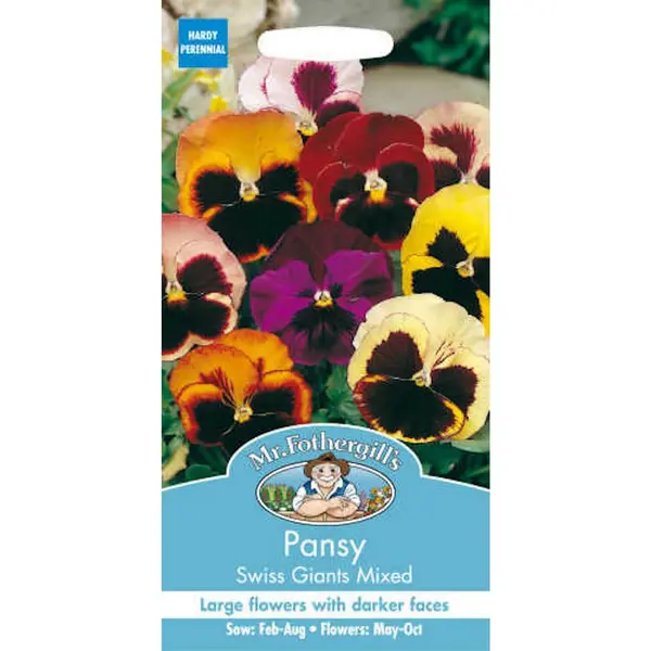 image of Mr. Fothergill's Pansy Swiss Giants Mixed (Viola X Wittrockina) Seeds Multicoloured