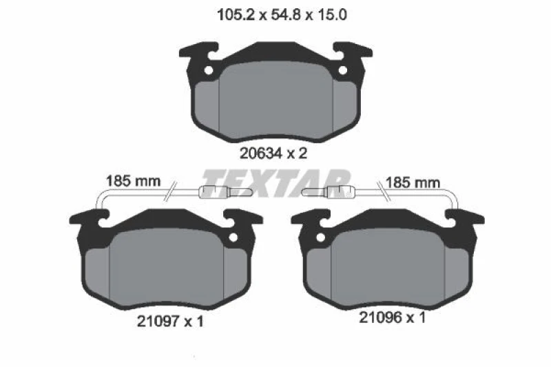 Image of Brake pad set TEXTAR 2109601