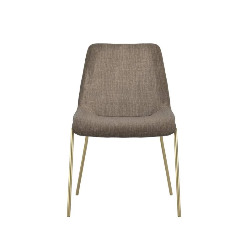 Image of Lemon Pavilion Furniture Carlo Dining Chair (Pack of 2) - Textured Velvet/Metal - Taupe Unisex