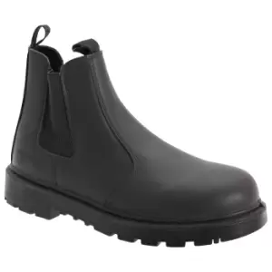 Image of Grafters Mens Grinder Safety Twin Gusset Leather Dealer Boots (11 UK) (Black)