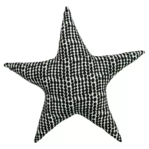 Image of Printed Star Kids Cushion Monochrome/Pink