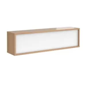 Image of Denver reception straight top unit 1600mm - beech with white panels