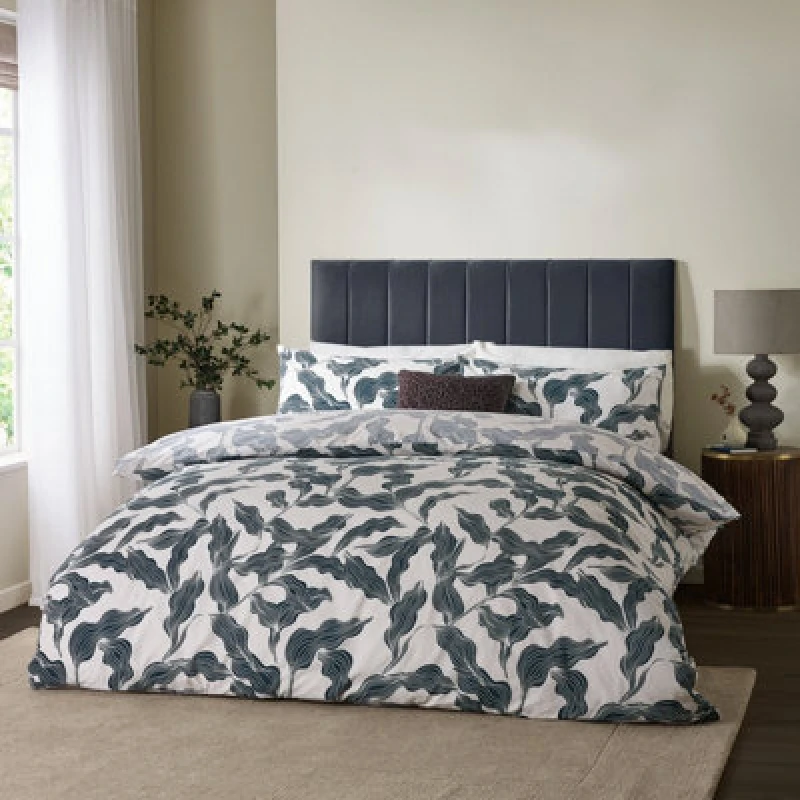 Image of HOEM Hoem Lauro Printed Reversible Duvet Cover Set, Super King, Blue