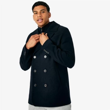 Image of Jack Wills Wool Blend Pea Coat - Navy