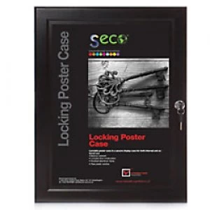 Image of Stewart Superior Wall Mountable Lockable Poster Case 93 x 128cm Black