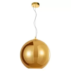 image of Netlighting Merano Greensboro 35cm Dome Pendant Ceiling Light Gold Glass Chrome