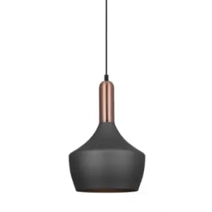 image of Netlighting Modern Hanging Pendant Gray, Copper 1 Light, E27 - ITLMDM-3028/1 Gr+