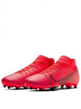 Nike Mercurial Superfly 7 Academy Firm Ground Football Boot - Red/Black , Red/Black, Size 12, Men