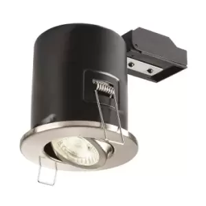 image of Collingwood Adjustable IP20 Fire-Rated PAR16 LED GU10 Downlight Brushed Steel - CWFRC008