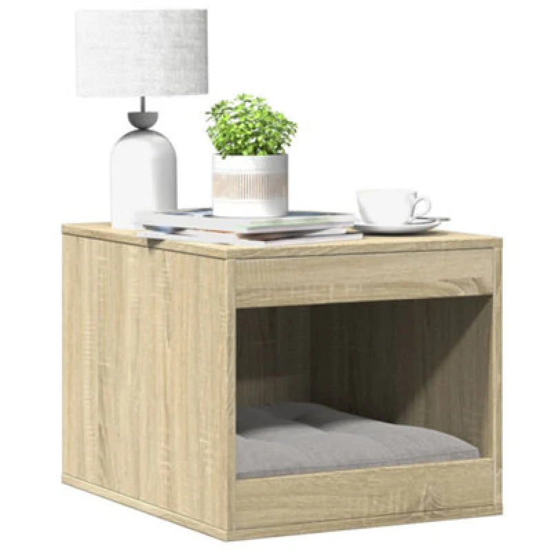 Image of vidaXL Cat Litter Box Enclosure Sonoma Oak 47x59x42cm Engineered Wood, Brown 857762