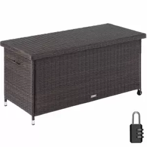 image of Tectake Garden Storage Box Kiruna - Outdoor Furniture Cushion Storage 120X55X61.5cm, 270L Brown