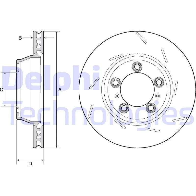 Image of DELPHI Brake disc DELPHI BG9165C