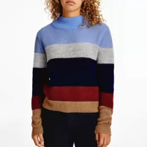 Image of Tommy Hilfiger Womens Alpaca Sweater - Desert Sky Colourblock - L