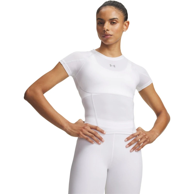 Image of Under Armour UA HeatGear Elite SS Ld63 White female 8 (XS)