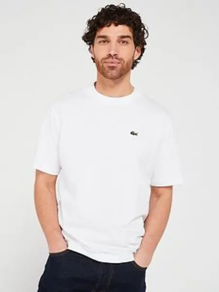 image of Lacoste White Classic Fit Cotton Jersey T-Shirt White Male L 210462UK