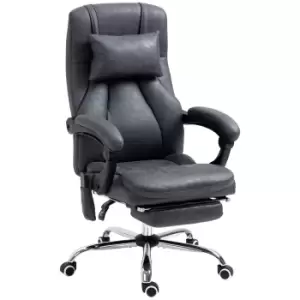 Image of Vinsetto High Back Vibration Massage Office Chair with Headrest, Reclining Computer Chair with Footrest, Swivel Wheels, Remote and Side Pocket, Dark G