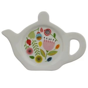 image of Autumn Falls Porcelain Teapot Shaped Tea Bag Dish