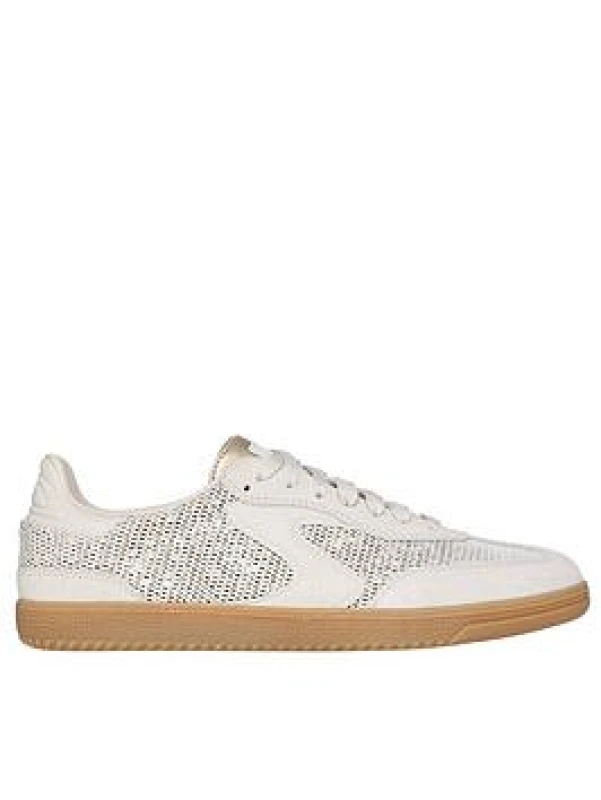 Image of Skechers Womens HOTSHOT MESHING WELL Mesh & Glitter Lace-Up Natural Size: 8 Natural Female 8