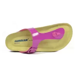 Image of Sanosan Womens/Ladies Geneve Lacquered Leather Sandals (3 UK) (Fuchsia/Brown)