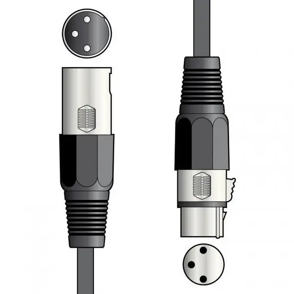 Image of QTX QTX 20m 3-pin XLR DMX Flexible Extension Cable Stage Lighting Theatre Patch DJ AVS-080450