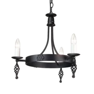 Image of Belfry Chandelier 3 Light Black Finish, E14