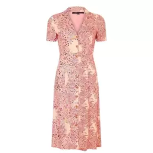 Image of French Connection Demetra Drape Button-Front Dress - Multi