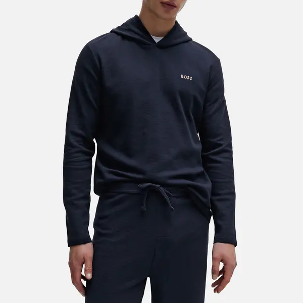 Image of BOSS Bodywear Waffle Cotton-Blend Hoodie - S