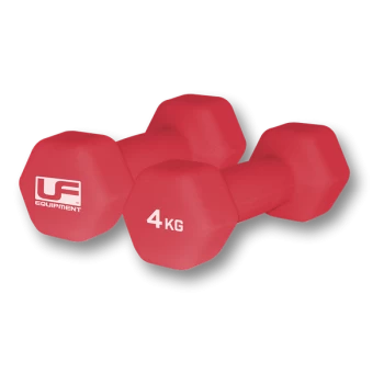 image of Urban Fitness Hex Dumbbells - Neoprene Covered (Pair) 2 x 4kg - Red