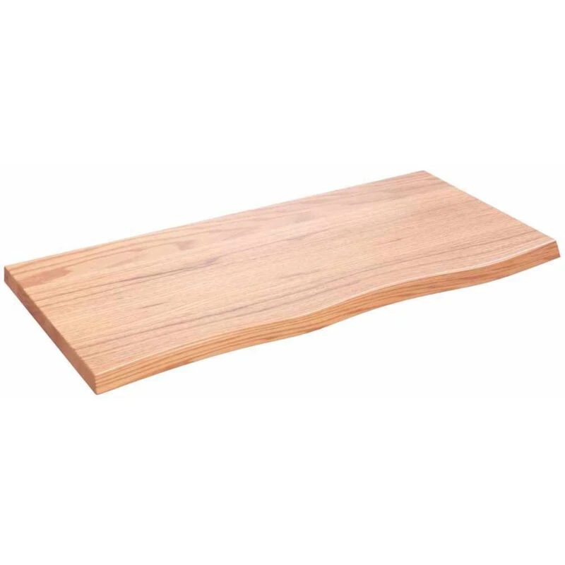 Image of VIDAXL Wall Shelf Light Brown 100x50x(2-4) cm Treated Solid Wood Oak Vidaxl 8720845814083