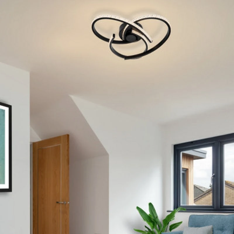 Image of Cosylyte Moora 3 Light Integrated Led, Modern, Curved Ceiling Light - Matt Black