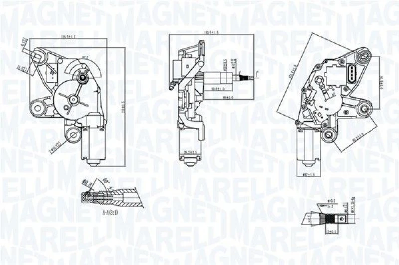 Image of MAGNETI MARELLI Wiper motor MAGNETI MARELLI 064371100010
