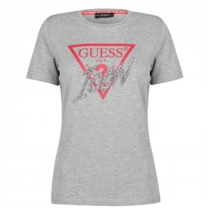 image of Guess Icon T Shirt - Stone Grey