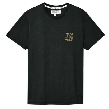 Image of Jack Wills Bonnyton Logo Graphic T-Shirt - Green