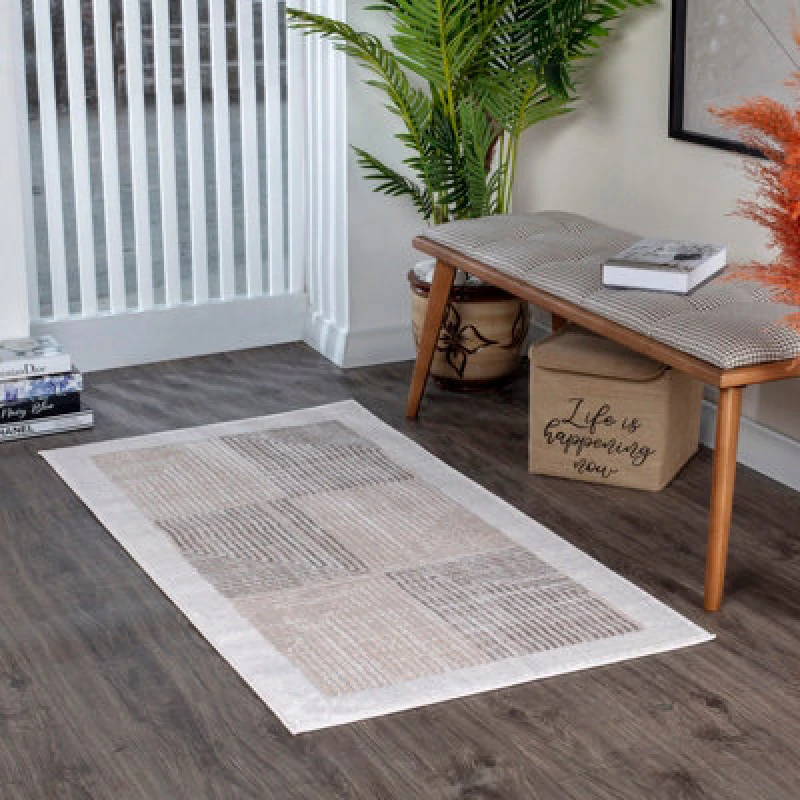 Image of Livabliss Scandi Modern Beige/white Aitana Area Rug 80 X 150 Cm - Easy Care, Non Shedding, Ideal For Living Room & Bedroom