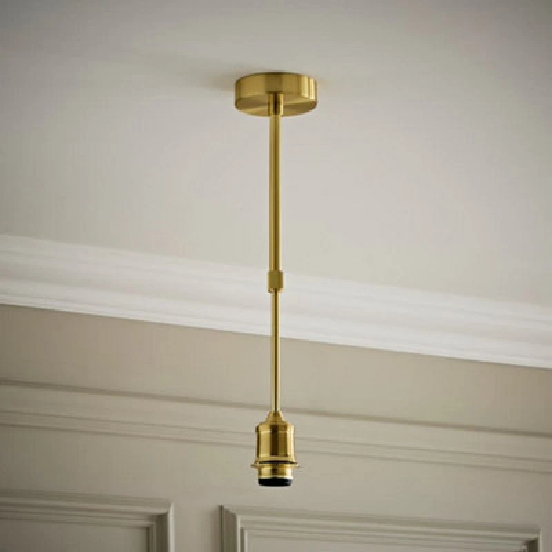 Image of Valuelights Shaw Brushed Gold Adjustable Drop Bar Ceiling Pendant Light Fitting