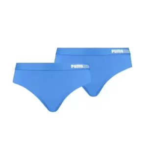 image of Puma 2 Pack High Waist Brazilian Bikini Bottoms Womens - Blue