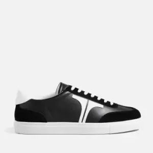 Image of Ted Baker Mens Robbert Suede/Leather Low Top Trainers - Black - UK 10