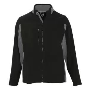 Image of SOLS Mens Nordic Full Zip Contrast Fleece Jacket (M) (Black/Medium Grey)