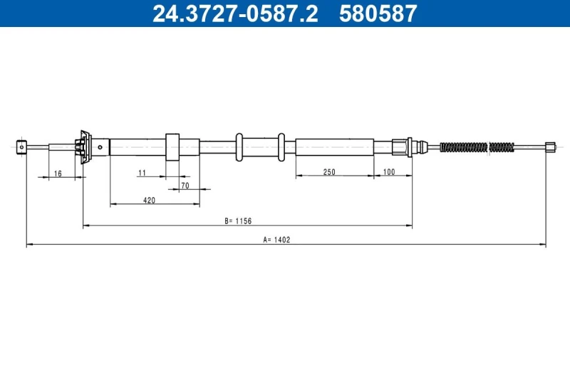 Image of Handbrake cable ATE 24.3727-0587.2