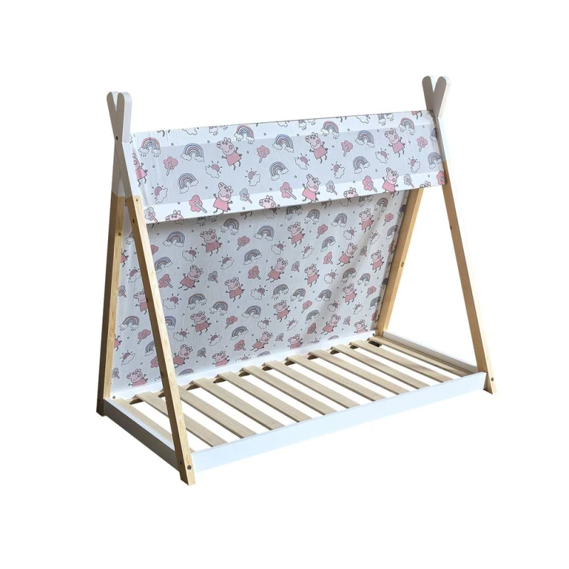 Image of Kidsaw Peppa Pig White Wooden Toddler House Bed - 3ft Single