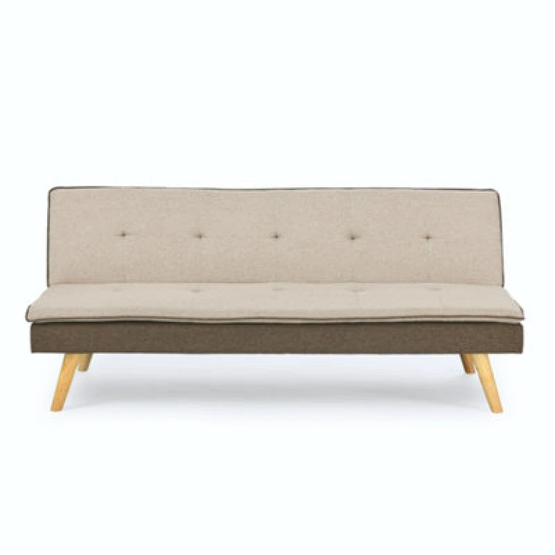Image of Mattress Guru Zuma Versatile 3 Seater Fabric Padded Sofa Bed Taupe