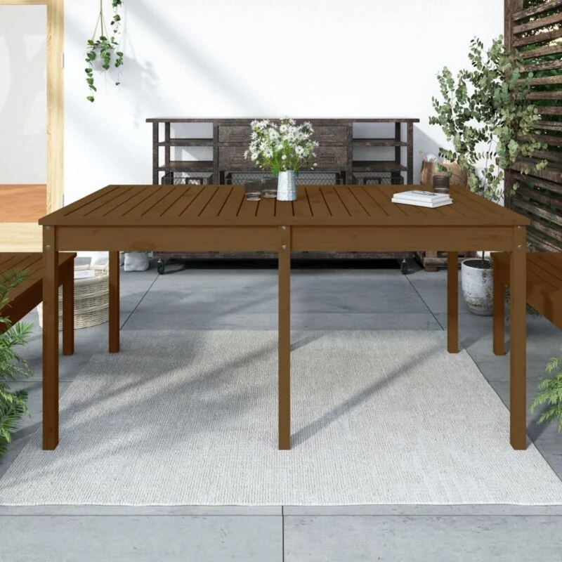 Image of VIDAXL Garden Table Honey Brown 159.5x82.5x76cm Solid Wood Pine Vidaxl 8720845691097