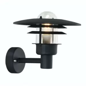 Image of Elstead Larvik Outdoor 1 Light Wall Light Black , IP55, E27