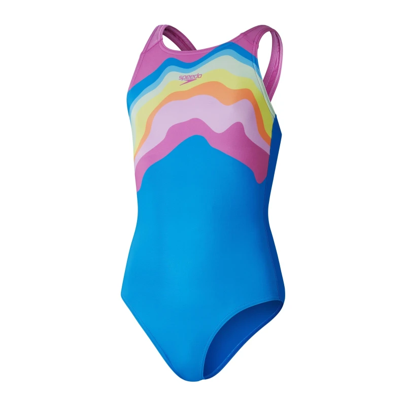Image of Speedo Printed Pulseback Swimsuit Juniors - Blue Blue M