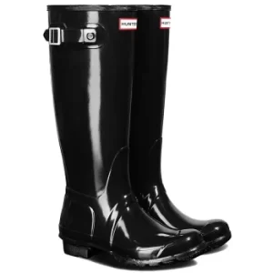 image of Hunter Original Womens Gloss Wellingtons Black 7 (EU41)