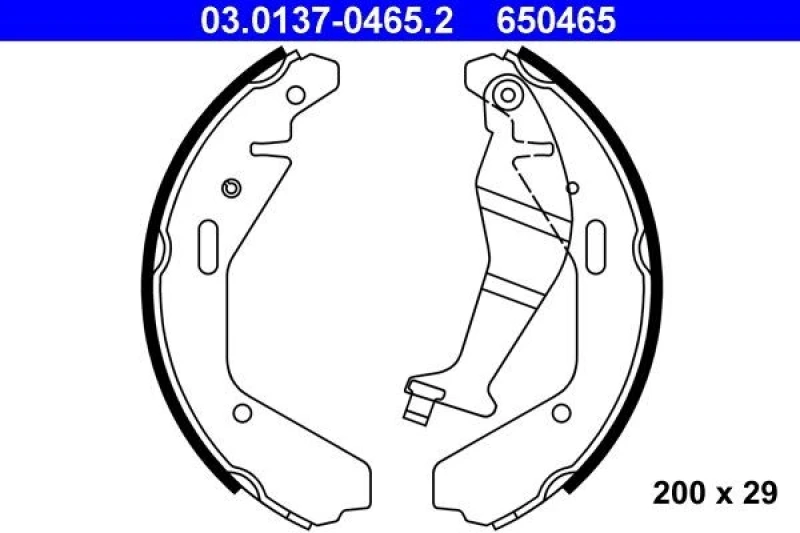 Image of ATE 03.0137-0465.2 Brake Shoes with lever Brake Shoe Set (70)