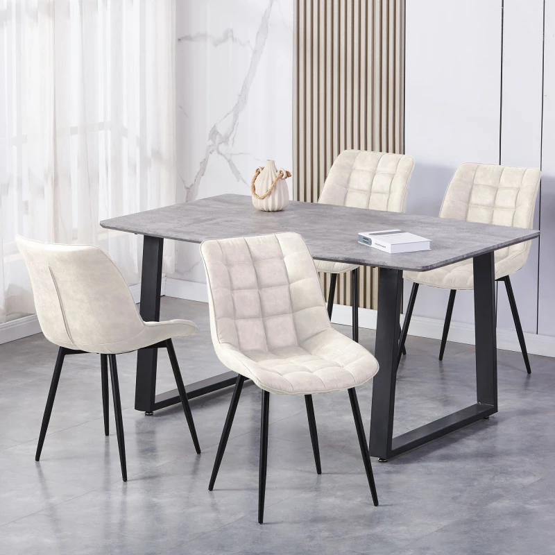Image of MCC Alba Suede Effect Set Of 2 Dining Chairs Beige, Cream ALBABEIGE