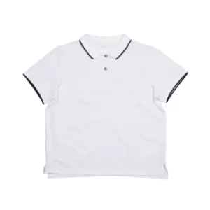 Image of Mantis Womens/Ladies The Tipped Polo Shirt (L) (White/Navy)