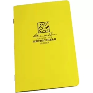 image of Rite in the Rain Universal Stapled Mini Notebook, 4?" x 7" (3 Pack) (24 Sheets) White / Yellow